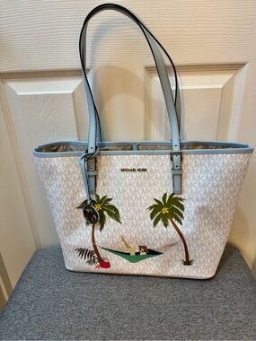 Michael Kors Jet Set Girls Travel Tote with Palm Hammock Print